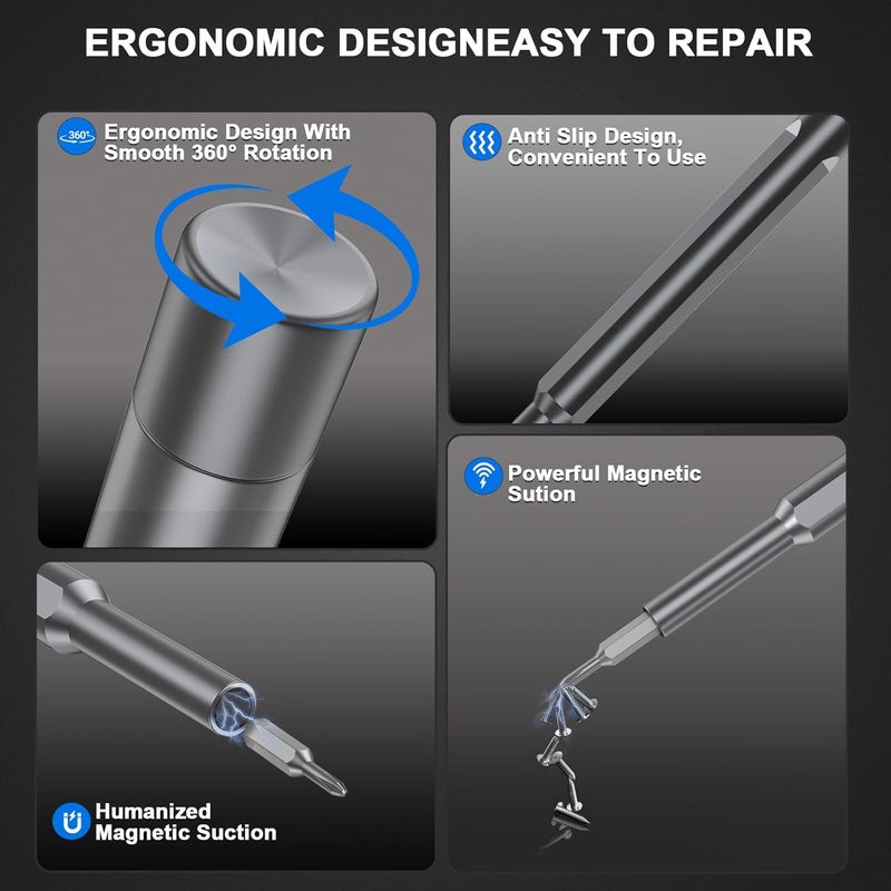 Tanso Precision Screwdriver Set 33-In-1 Small Screwdriver Set,Mini Screwdriver Kit Magnetic Professional Electronic Repair Tool for PC,Computer,Laptop,Iphone,Cell Phone,MacBook,Tablet,Watch,Glasses - Image 3